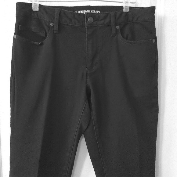Lands End Womens Black Straight Leg Jeans Mid Rise Petite Size 10P - Picture 5 of 8